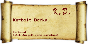 Kerbolt Dorka névjegykártya